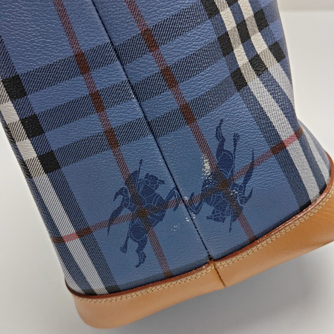 Coated Canvas Shoulder Bag Blue