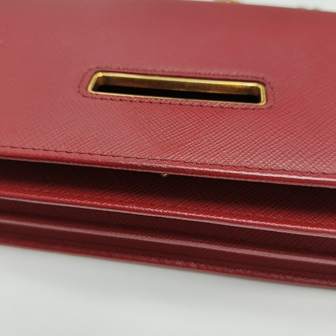 Saffiano Calfskin Crossbody Bag Red