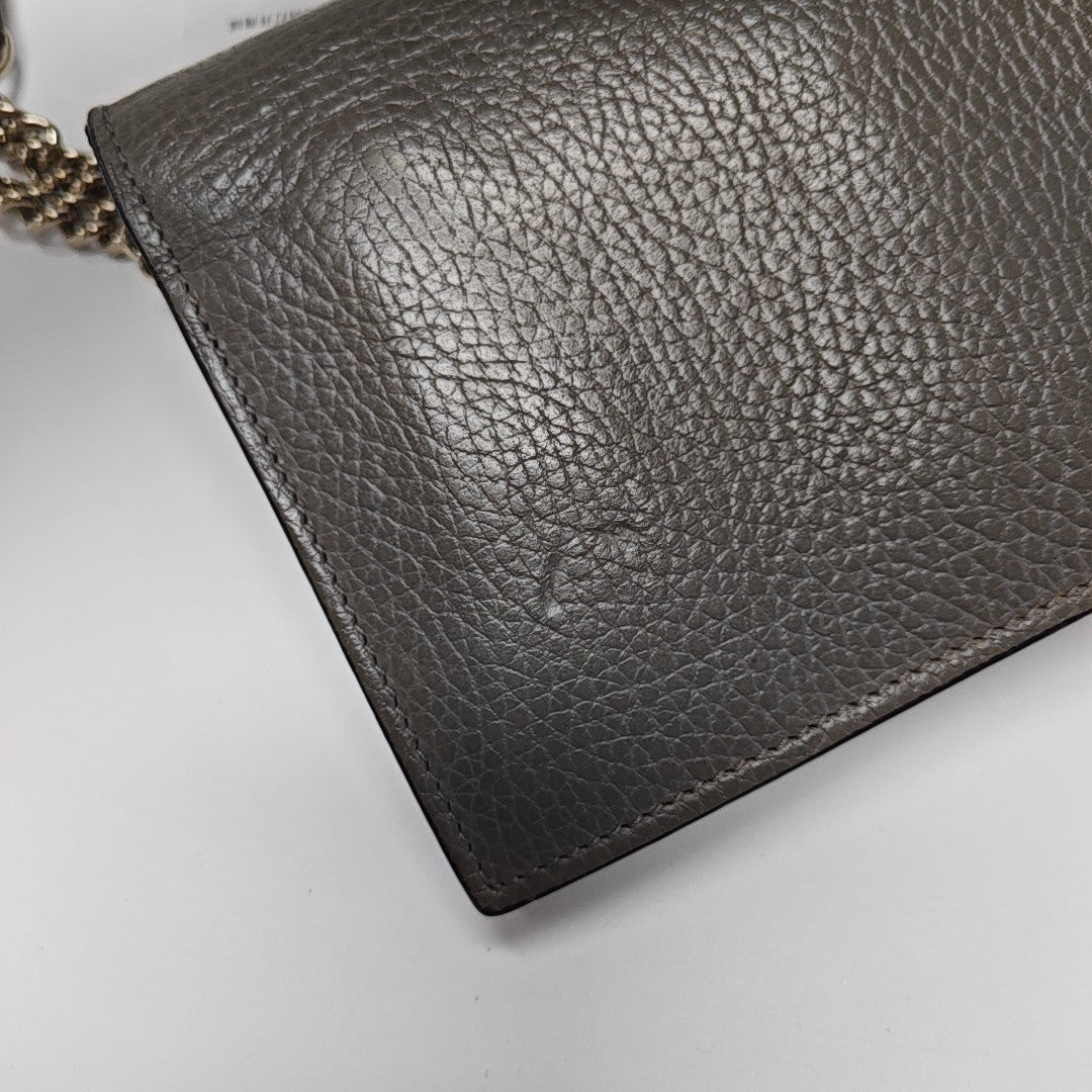 Interlocking G Small Calfskin Gray