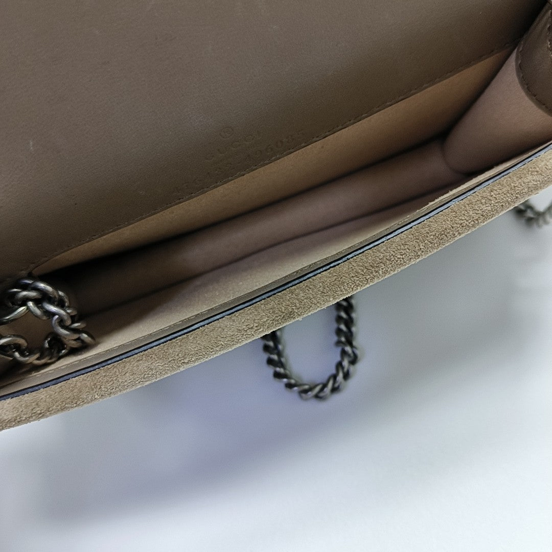 Dionysus Super Mini Monogram Coated Canvas Beige