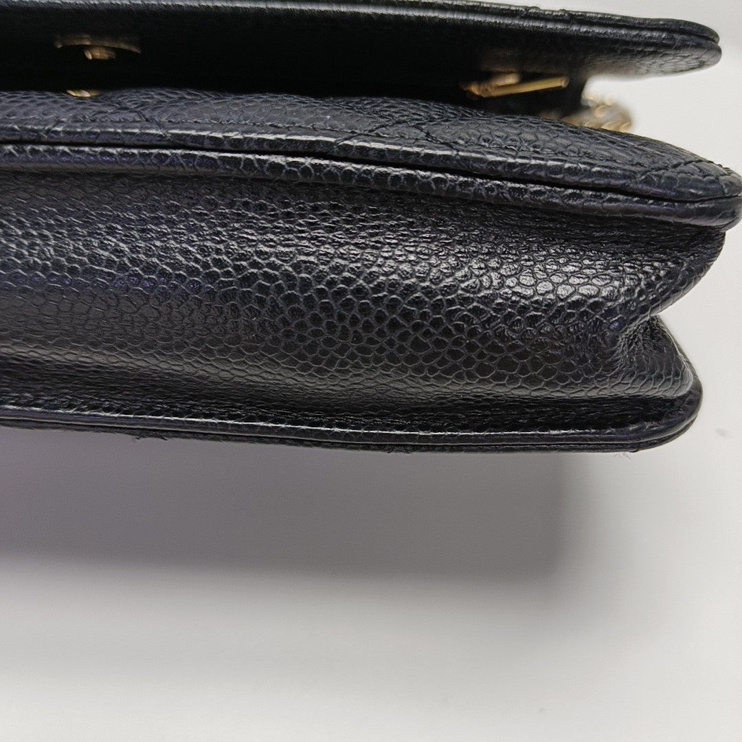 WOC Quilted Grained Calfskin Black