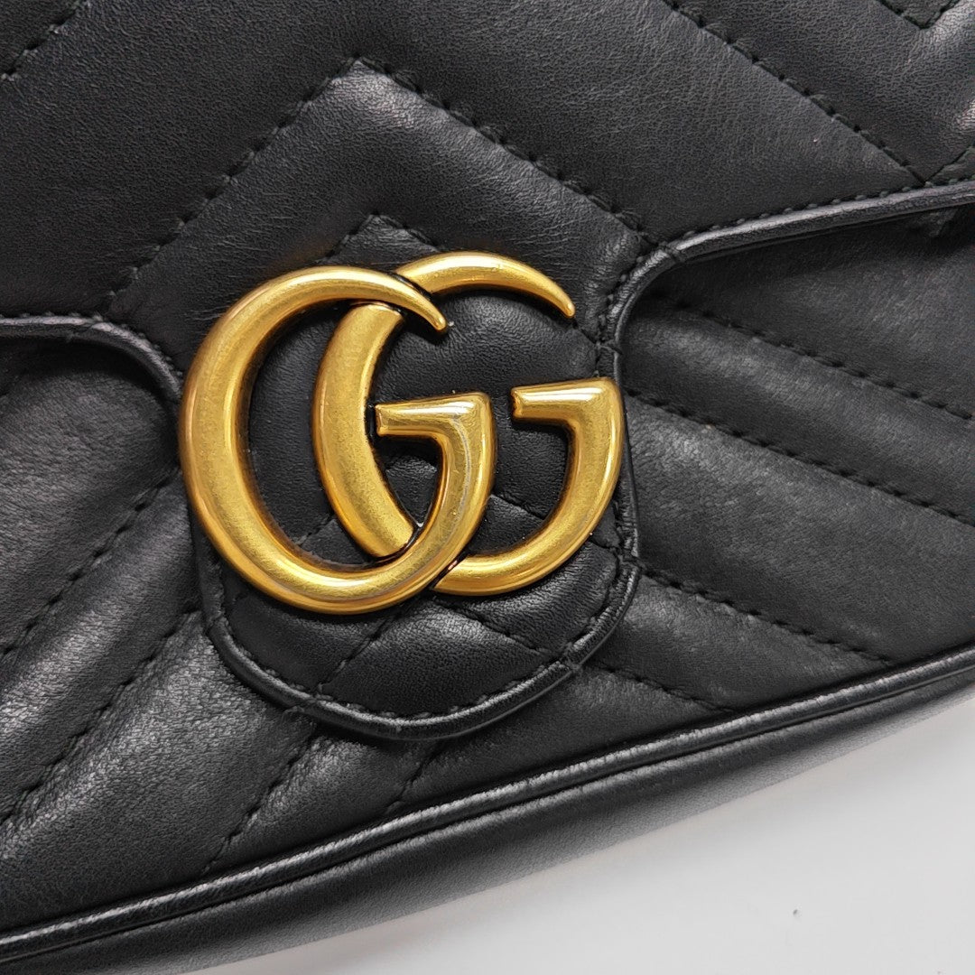 GG Marmont Mini Quilted Calfskin Black