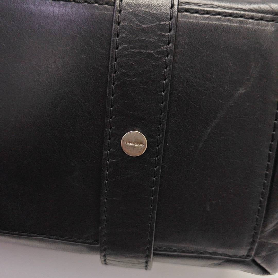 Calfskin Top Handle Bag Black