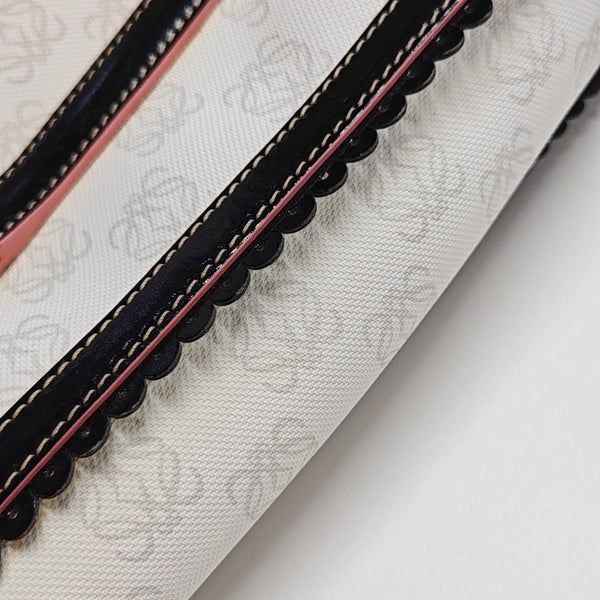 Monogram Coated Canvas Tote Bag White