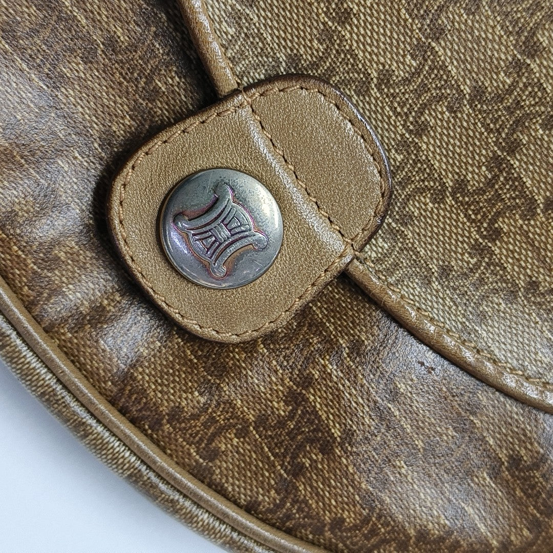 Coated Canvas Shoulder Bag Beige