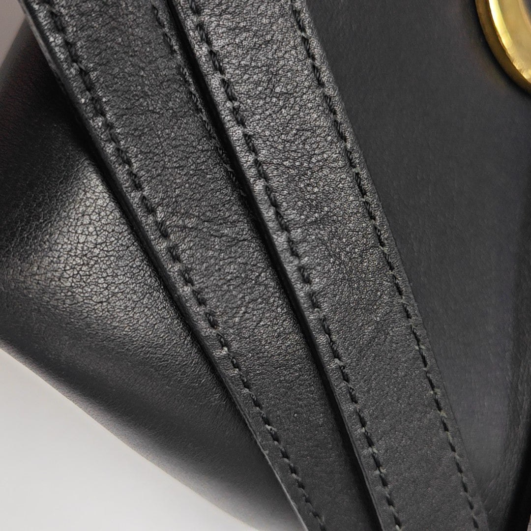 Leather Shoulder Bag Black
