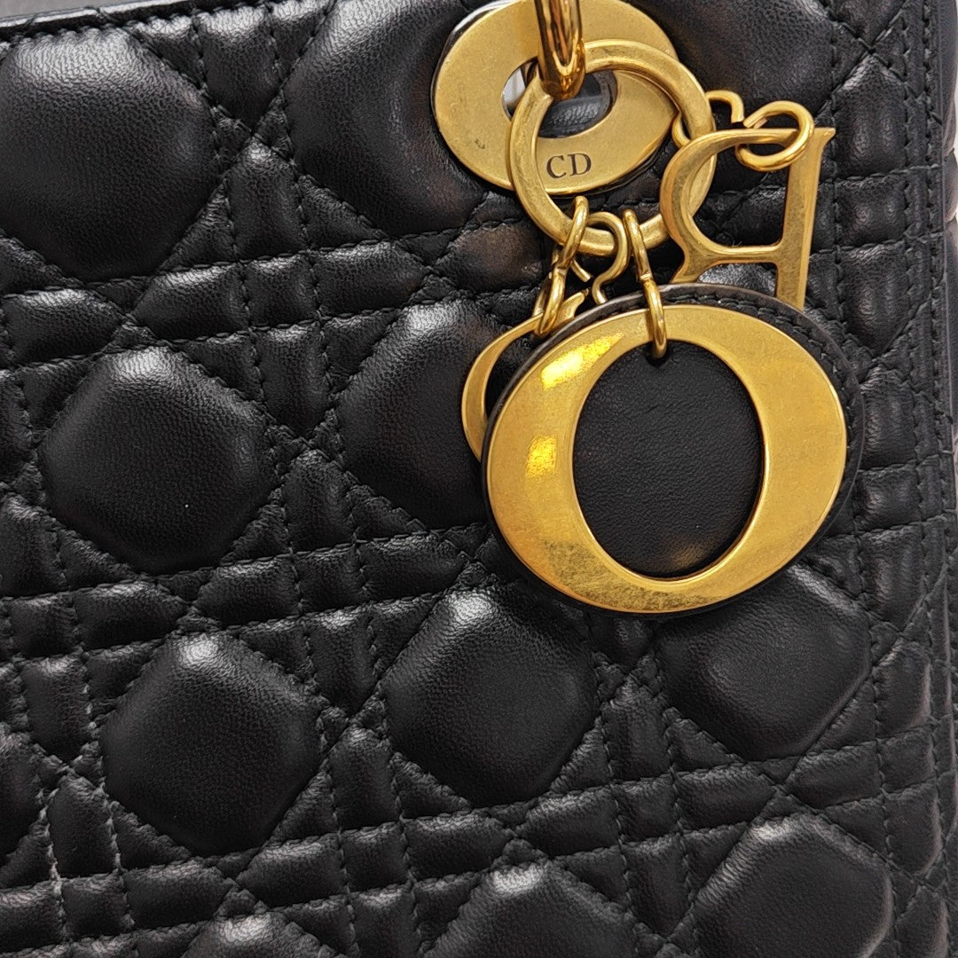 Lady Dior Medium Cannage Lambskin Black