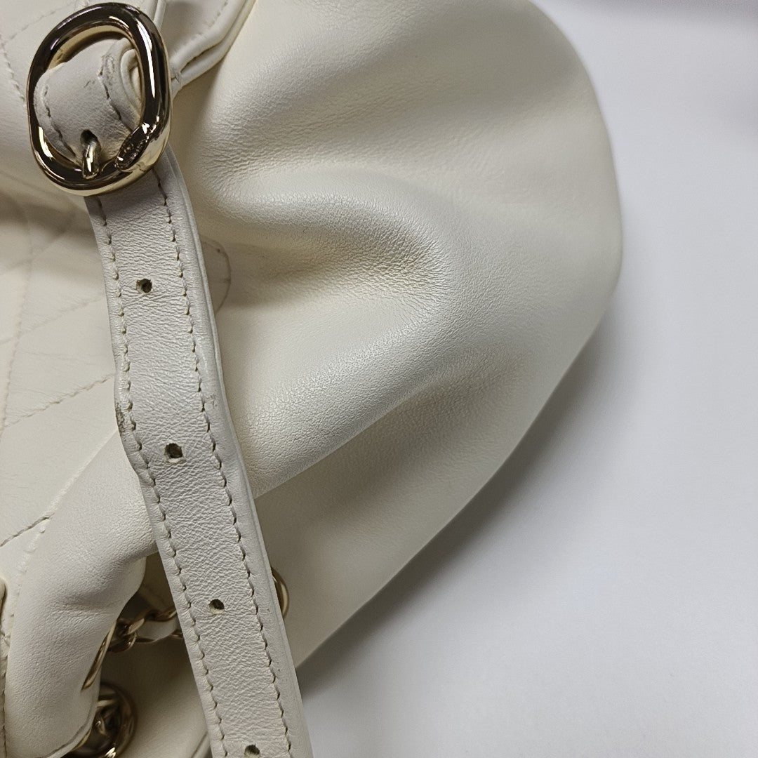 DUMA Small Quilted Lambskin White