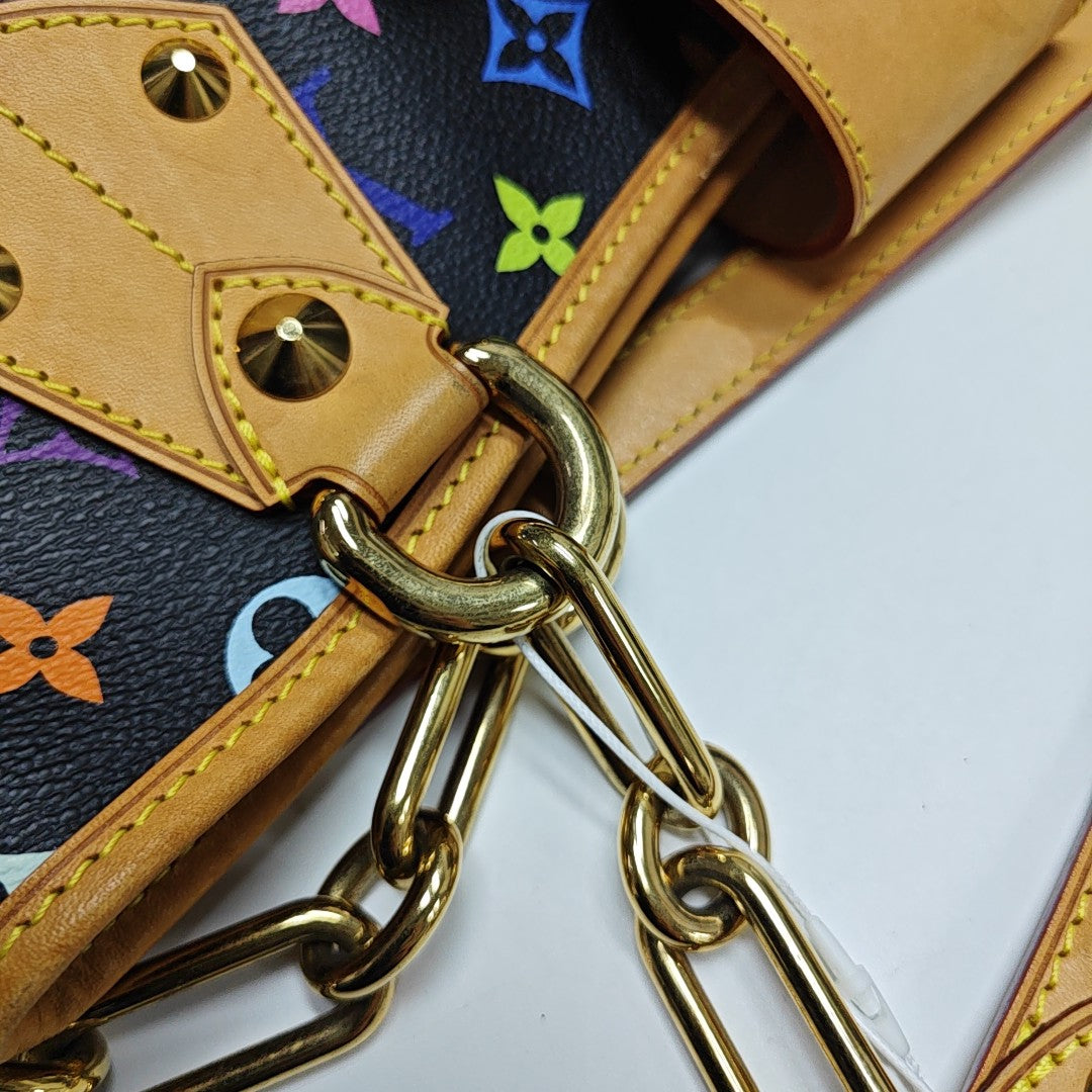 ANNIE MM Monogram Coated Canvas Black