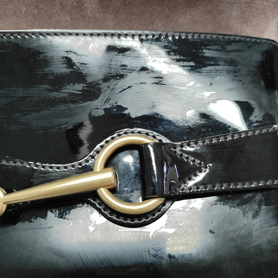 Bright Bit Patent Leather Black