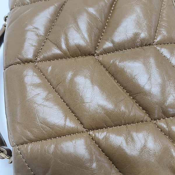 PUFFER TOY Mini Quilted Lambskin Brown