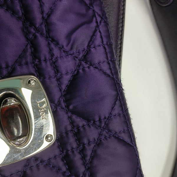 Cannage Silk Satin Tote Bag Purple