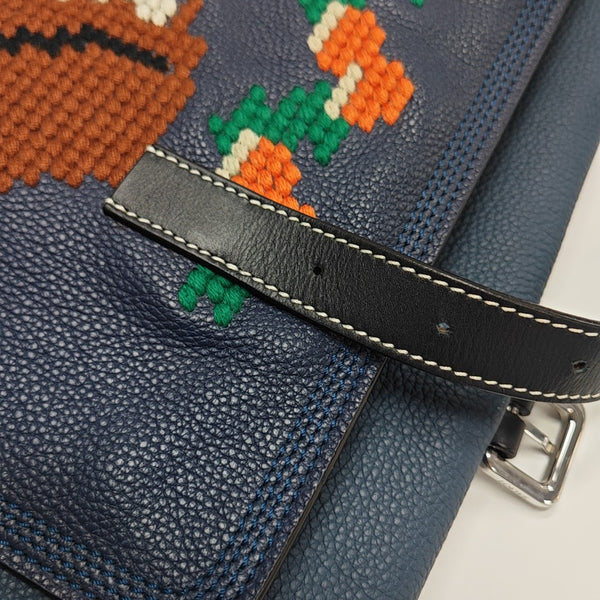Calfskin Crossbody Bag Blue