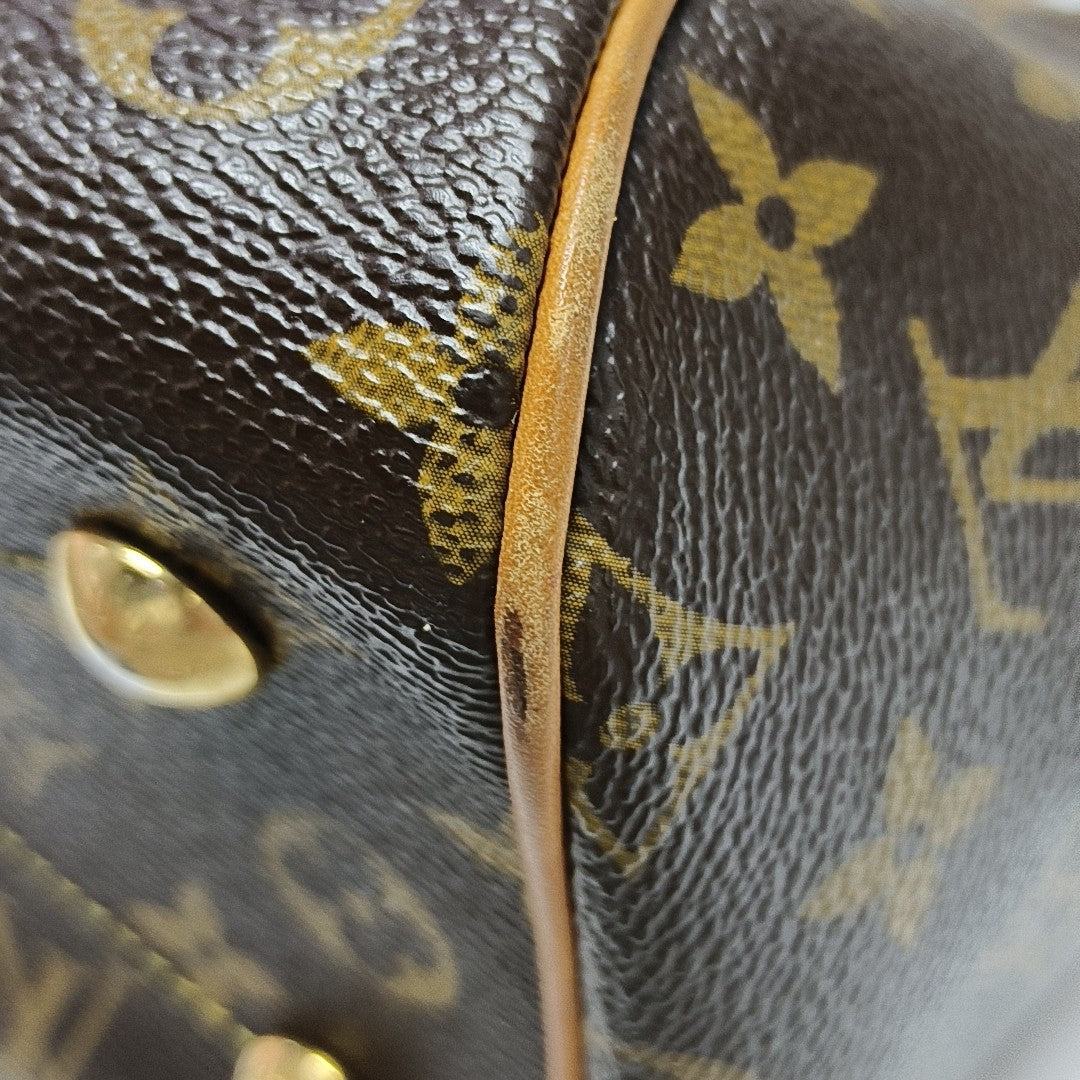 Monogram Coated Canvas Top Handle Bag Brown