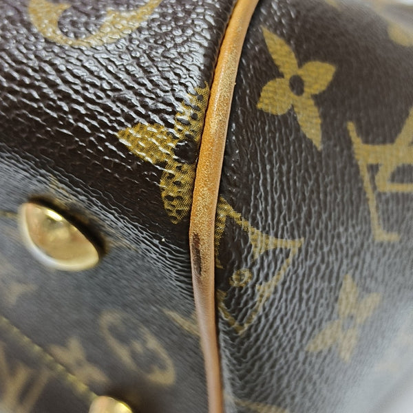 Monogram Coated Canvas Top Handle Bag Brown