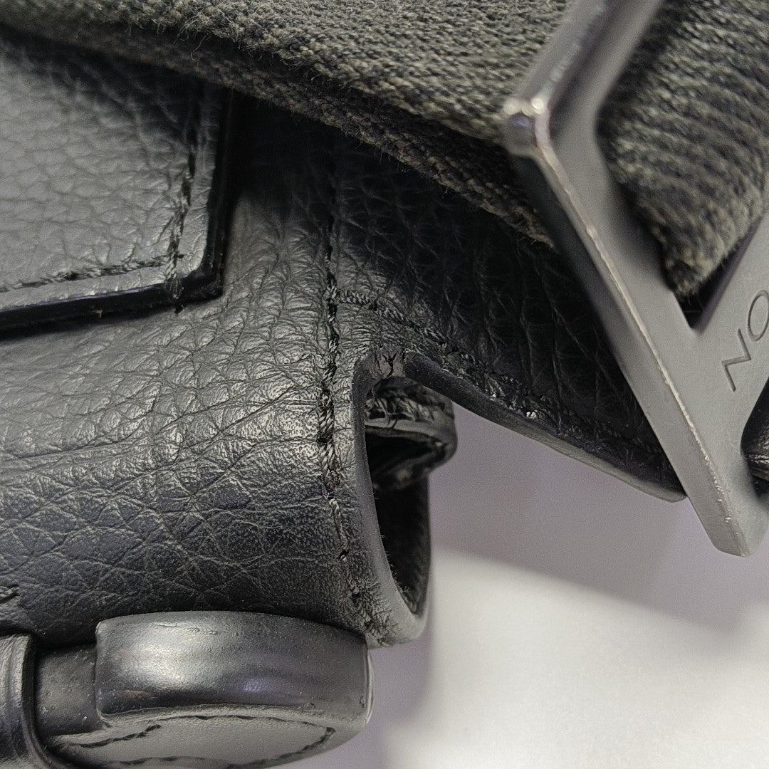S LOCK Monogram Calfskin Black