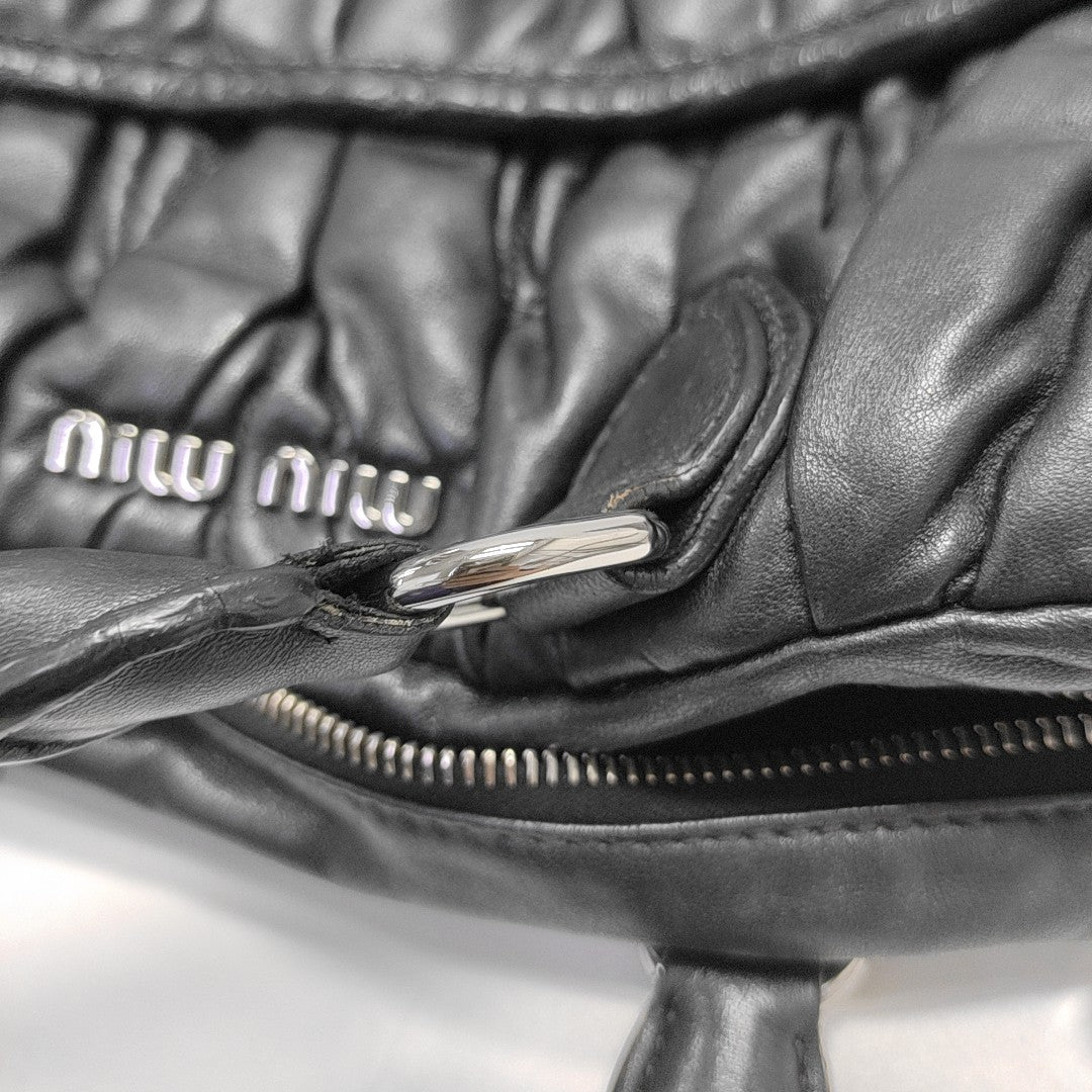 Quilted Lambskin Shoulder Bag Black