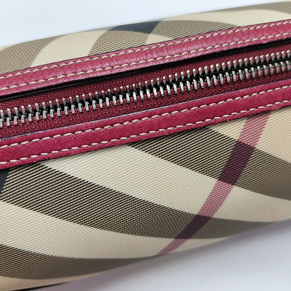 Coated Canvas Top Handle Bag Beige