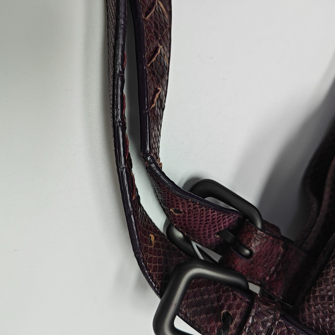 Lizard Top Handle Bag Red