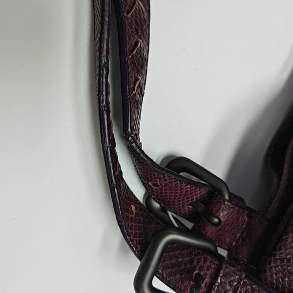 Lizard Top Handle Bag Red