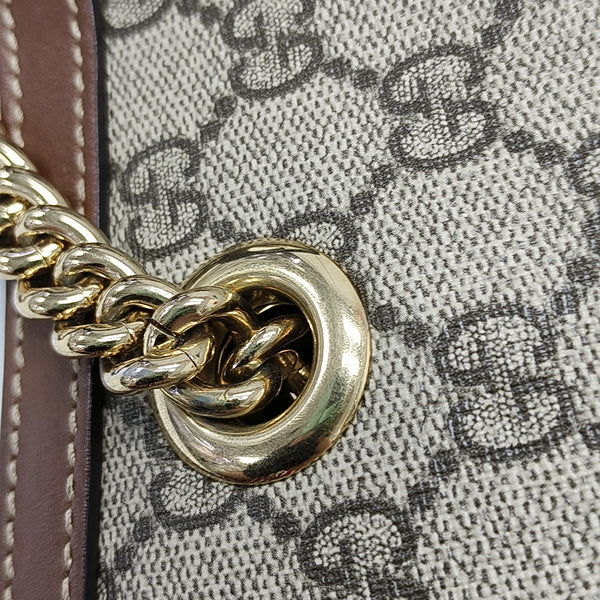 Padlock Medium Monogram Coated Canvas Beige