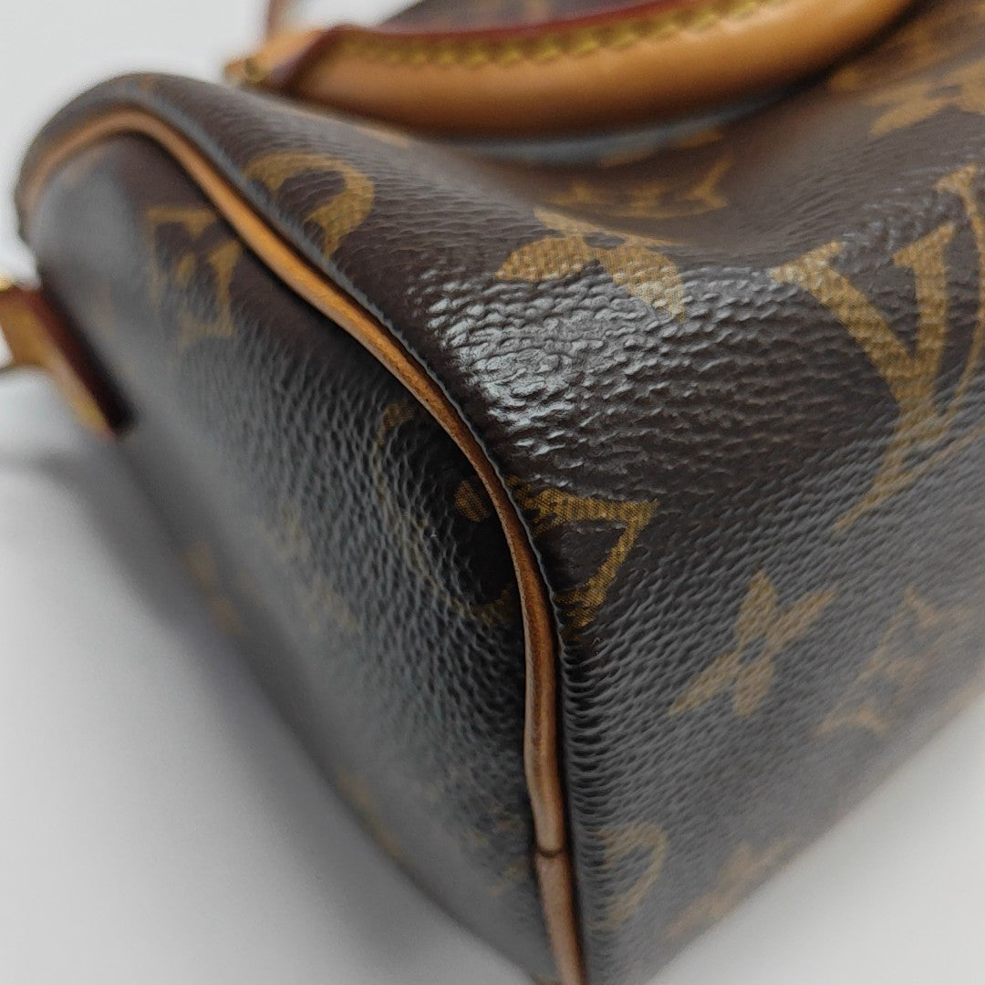 SPEEDY Nano Monogram Coated Canvas Brown