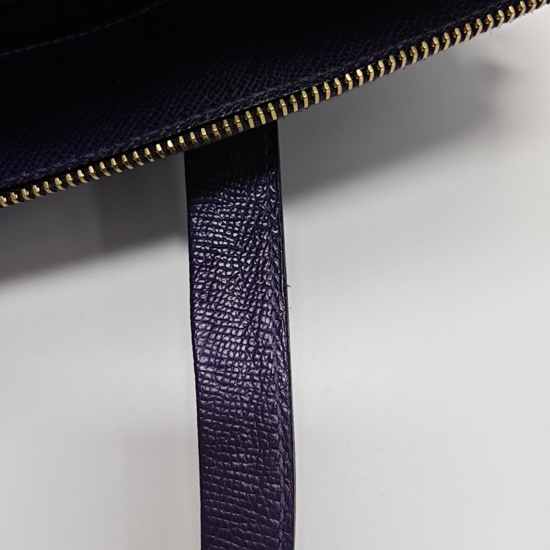 Calfskin Top Handle Bag Purple