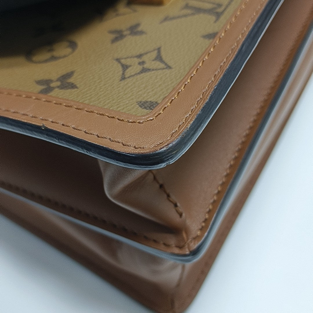 DAUPHINE MM Monogram Coated Canvas Brown