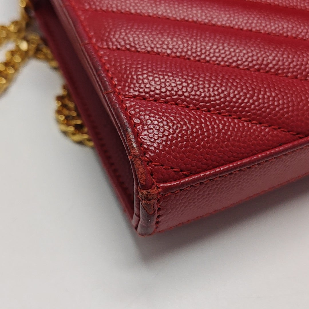 MONOGRAM Medium Chevron Calfskin Red