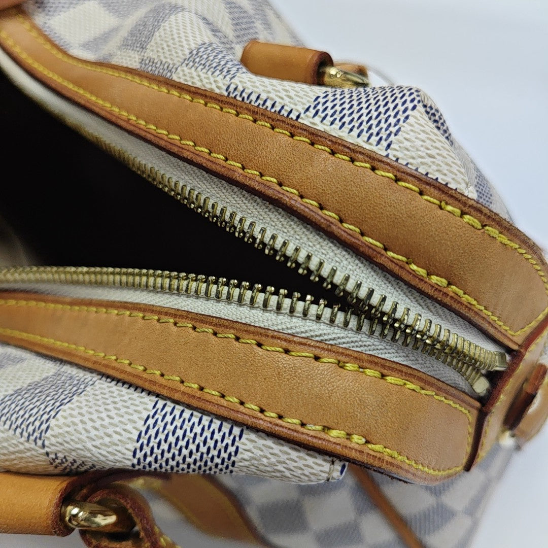 STRESA Damier Azur Coated Canvas White