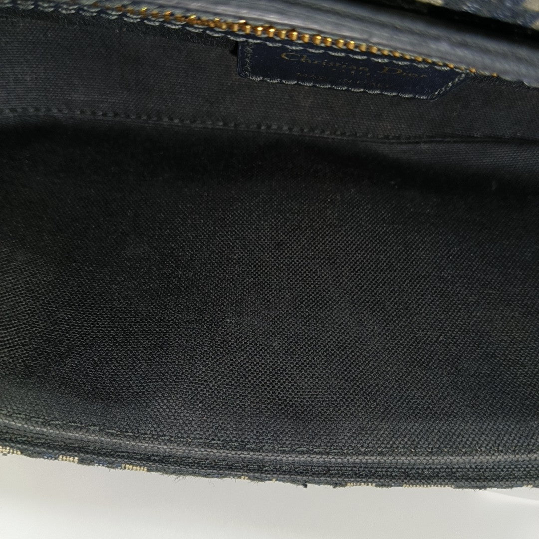 Oblique Canvas Shoulder Bag Blue