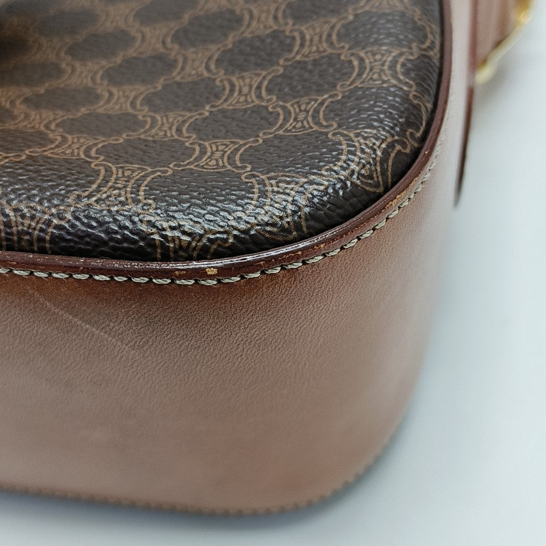 Coated Canvas Shoulder Bag Brown