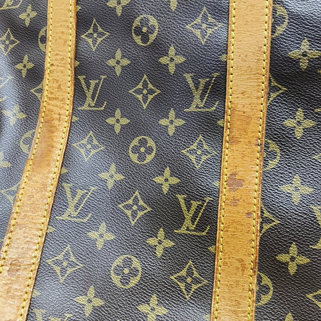 KEEPALL 50 Monogram Coated Canvas Brown