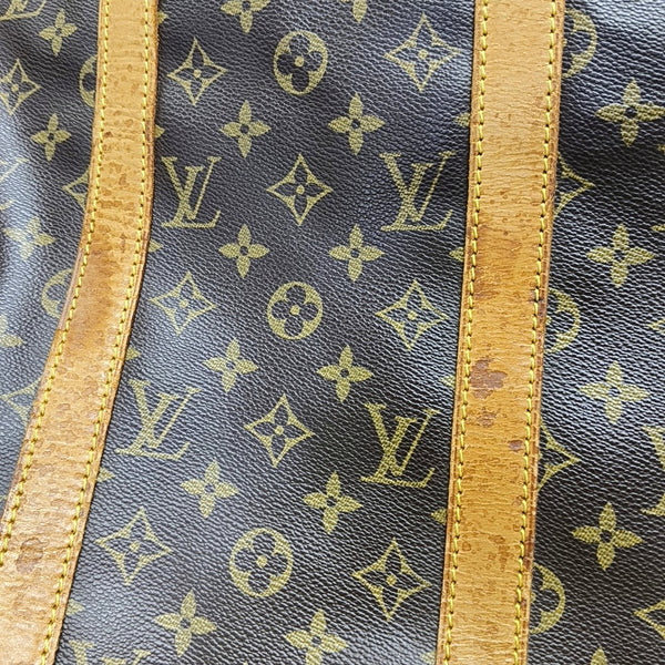 KEEPALL 50 Monogram Coated Canvas Brown