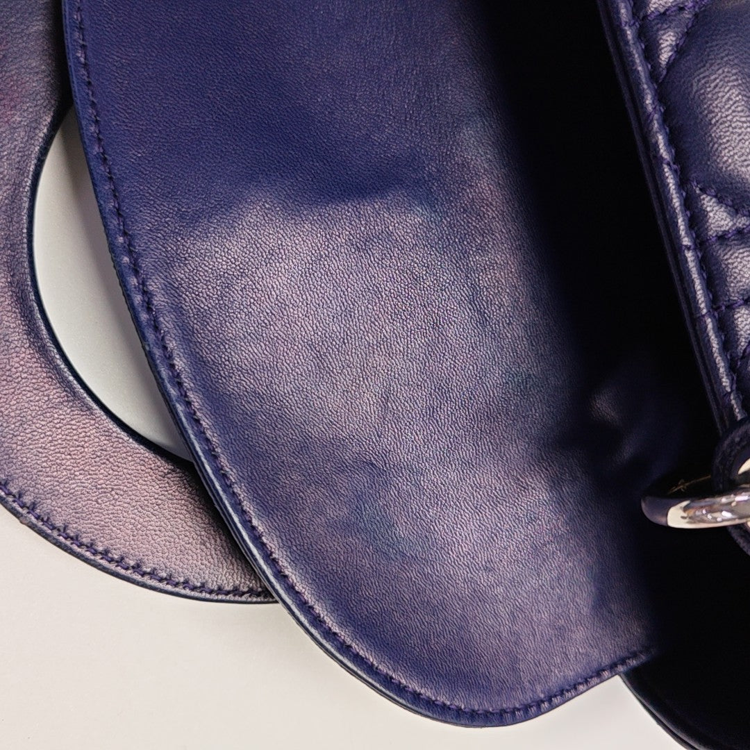 Lady Dior Small Cannage Lambskin Blue