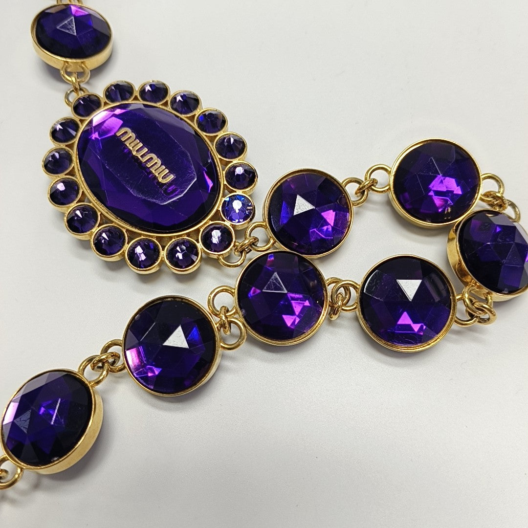Crystal Quilted Lambskin Purple