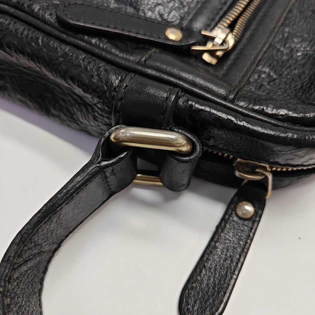 Monogram Calfskin Shoulder Bag Black