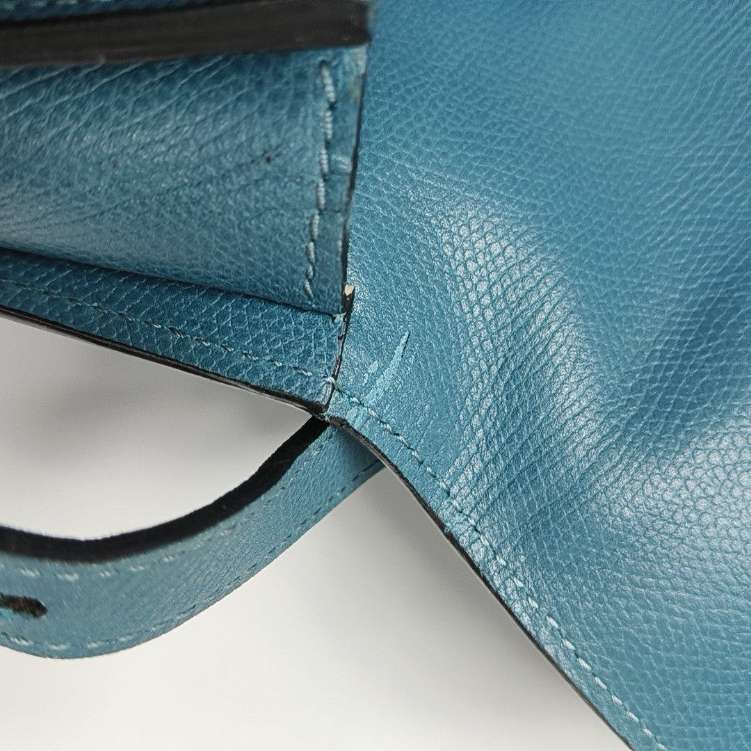 Calfskin Shoulder Bag Blue