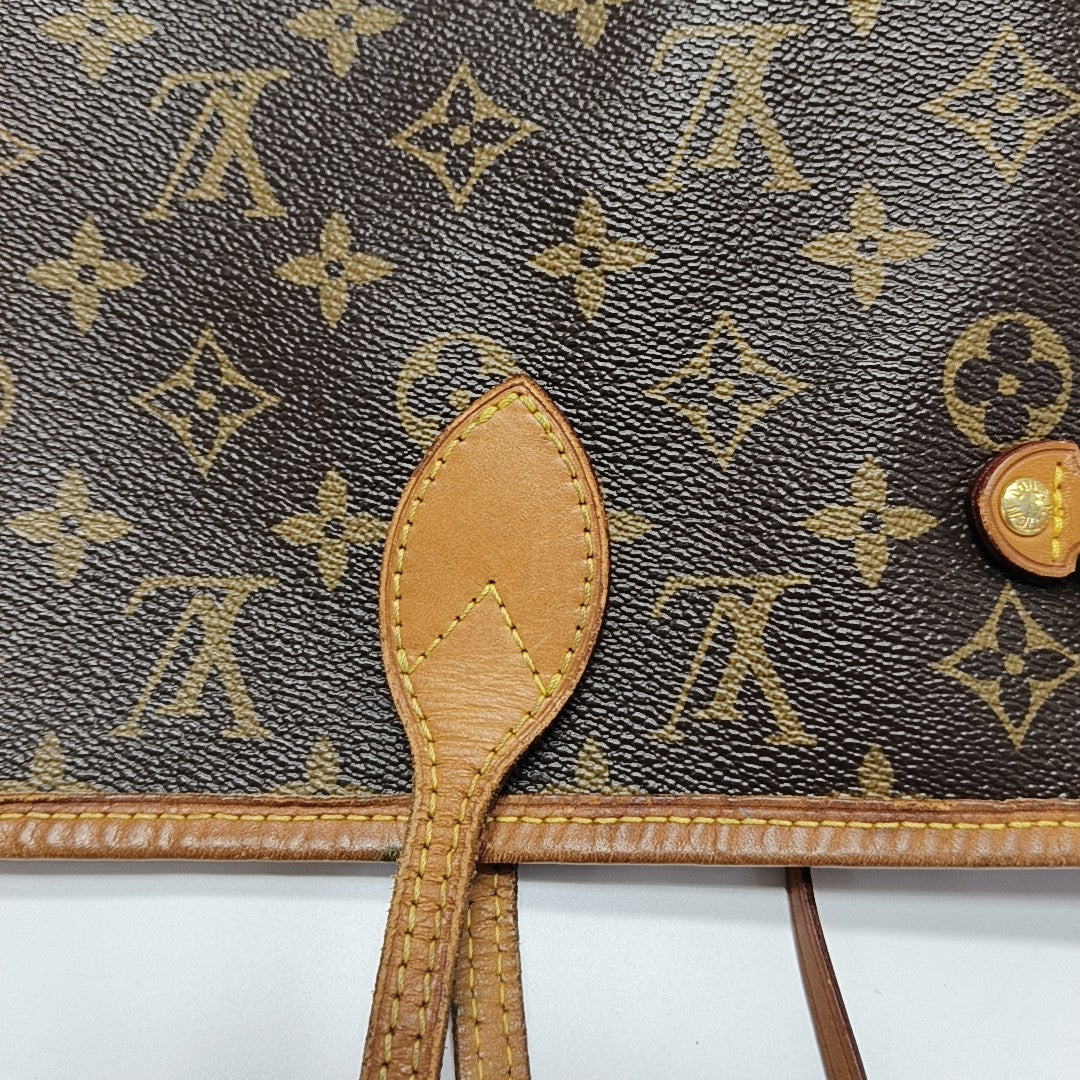 NEVERFULL MM Monogram Coated Canvas Brown