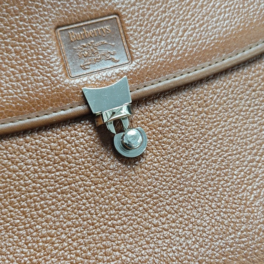 Calfskin Top Handle Bag Brown