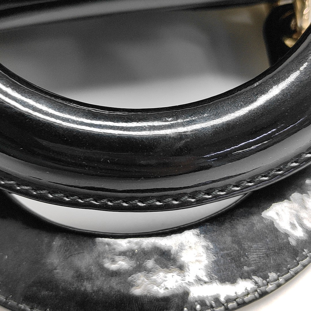 Lady Dior Mini Cannage Patent Leather Black