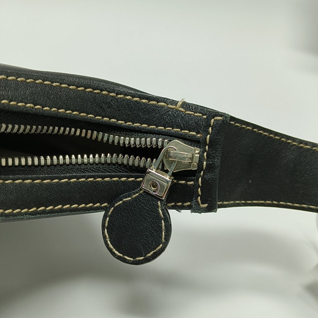 Quilted Calfskin Top Handle Bag Black