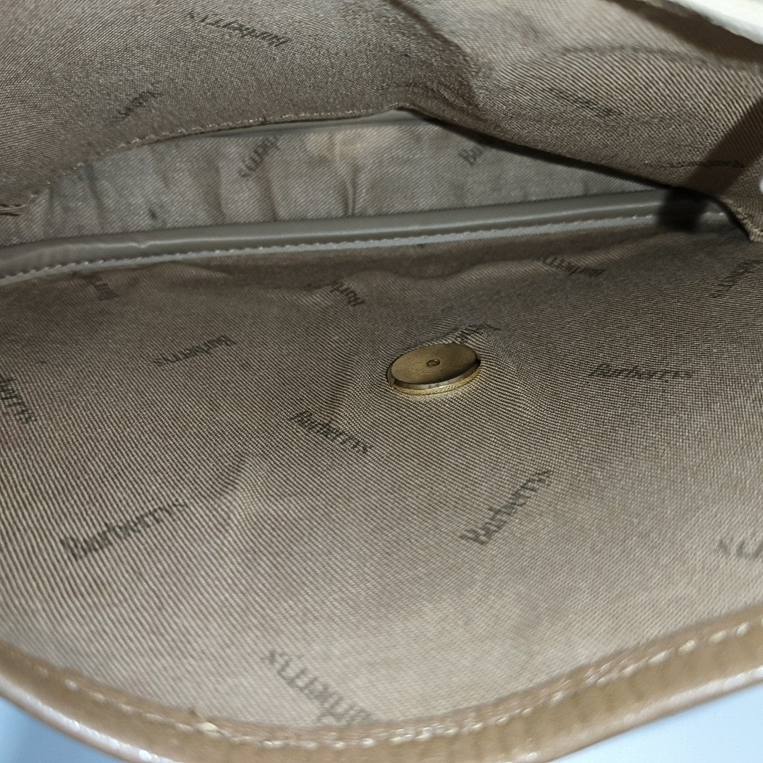 Coated Canvas Shoulder Bag Beige