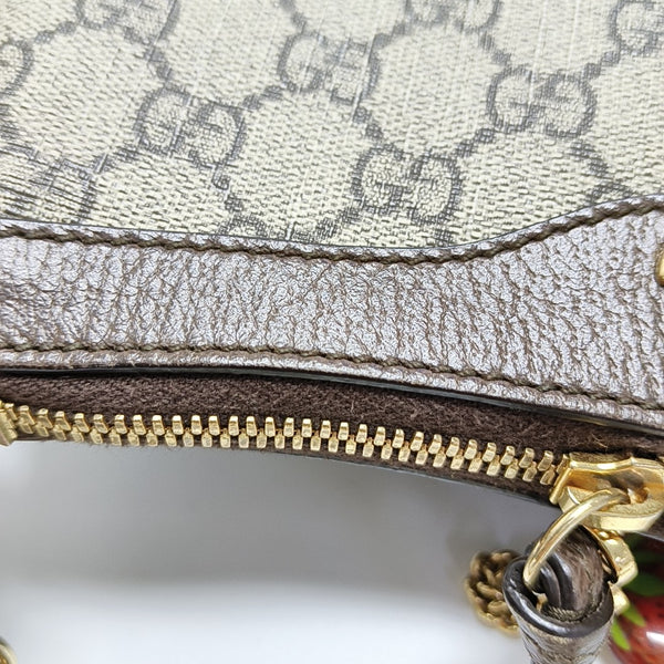 Ophidia Small Monogram Coated Canvas Beige