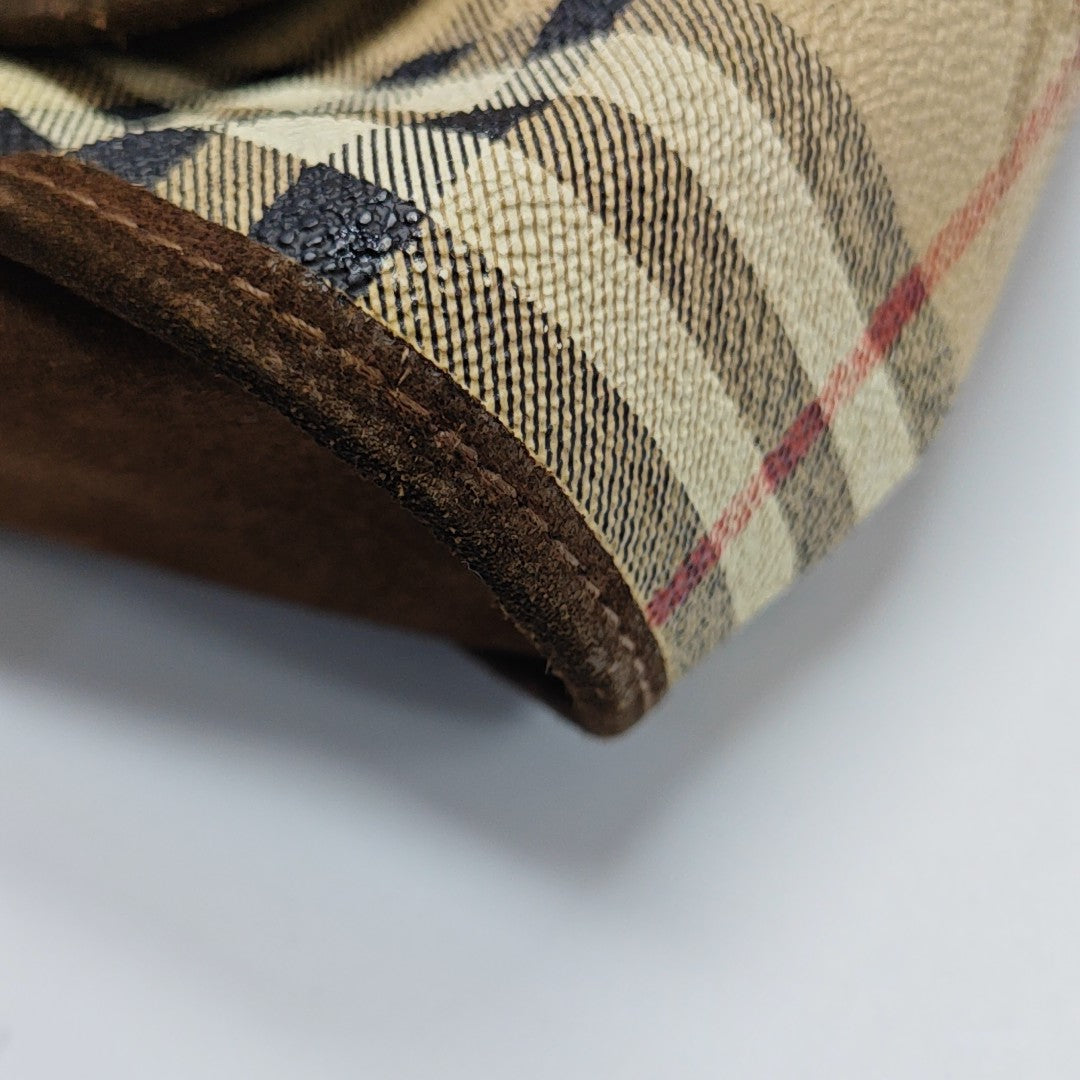 Coated Canvas Shoulder Bag Brown