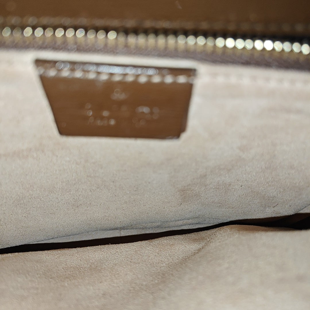 Horsebit 1955 Medium Monogram Coated Canvas Beige