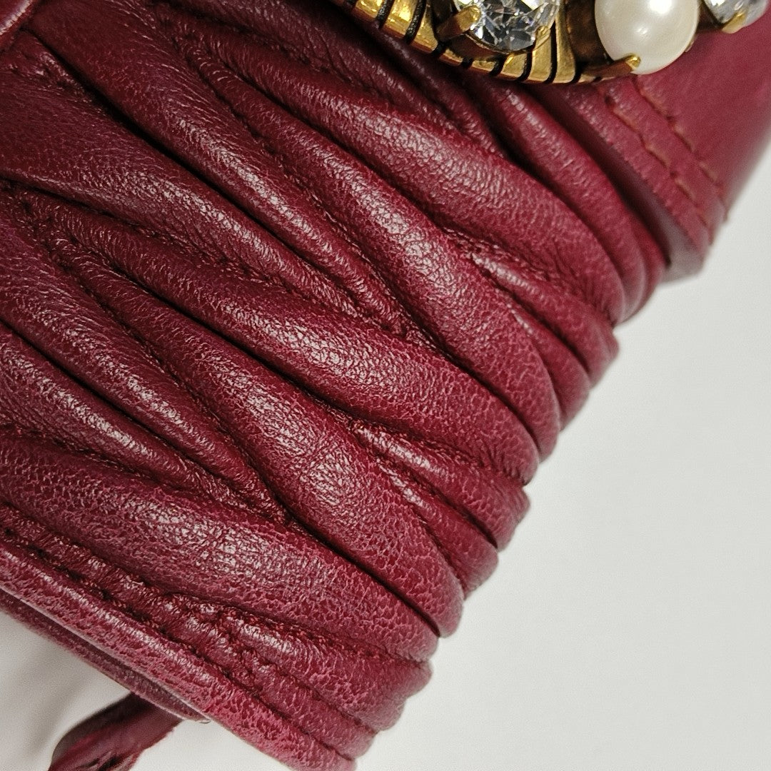 Quilted Lambskin Crossbody Bag Red