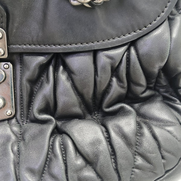 Miu Coffer Quilted Lambskin Black