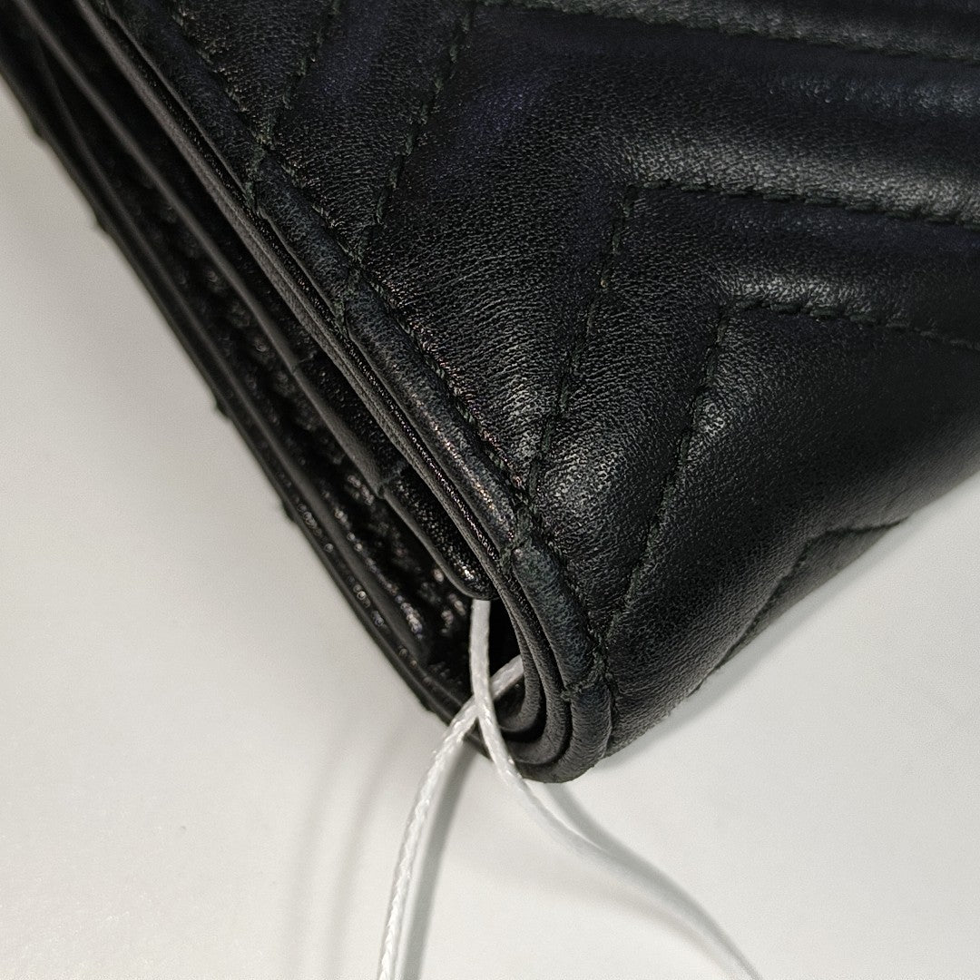 GG Marmont Mini Quilted Calfskin Black Wallet