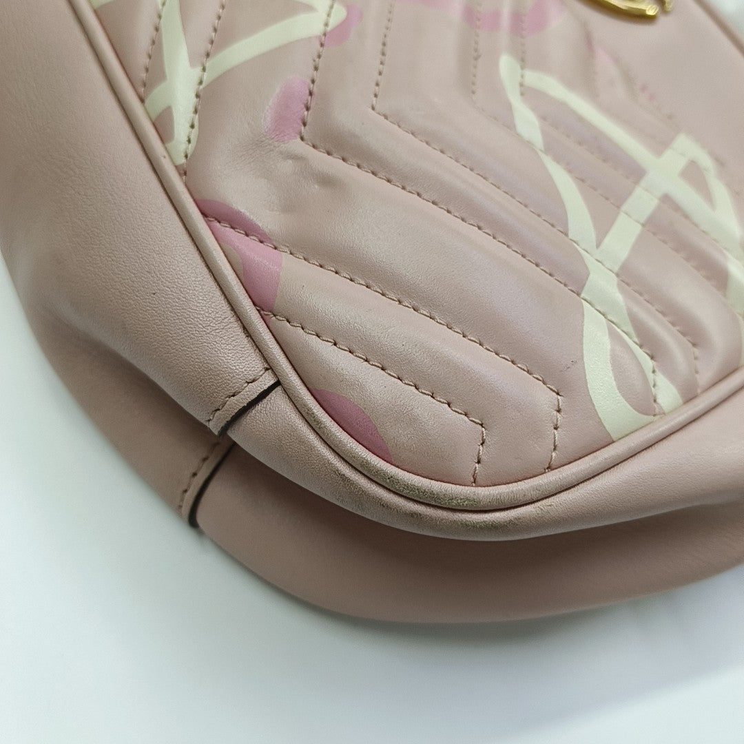 GG Marmont Medium Quilted Calfskin Pink